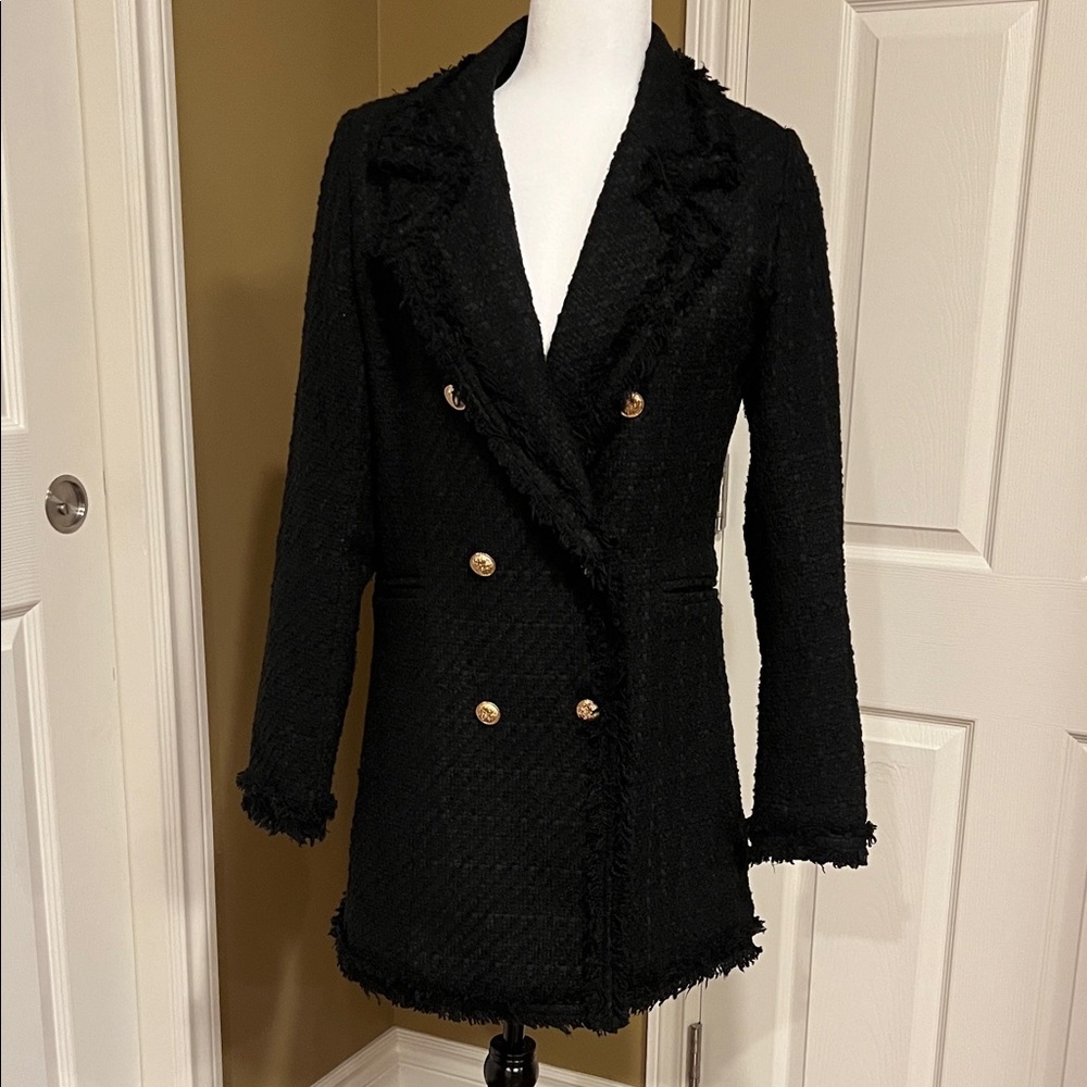 Chic Black Double-Breasted Women's Blazer